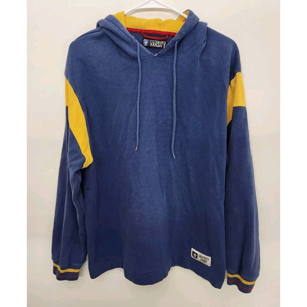 Roundtree & Yorke Varsity Hooded Sweatshirt Men's Medium Blue Hoodie 1199